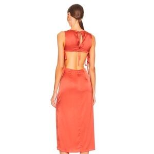 LPA revolve Jilla cut out tie sleeveless Orange Backless Dress large